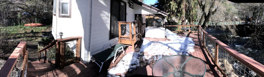 Master bedroom rear entry via deck (1 queen bed)