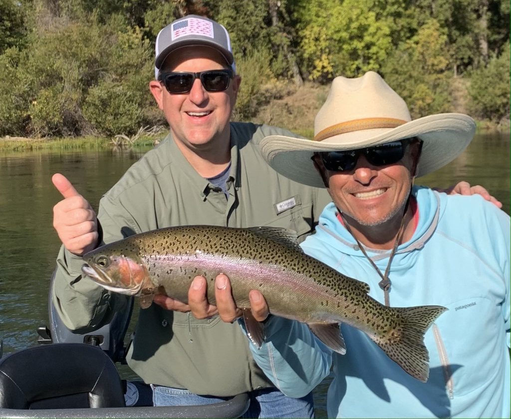 Lower Sacramento River Rainbow Trout landed on a drift boat trip with MoJoBella Fly Fishing®