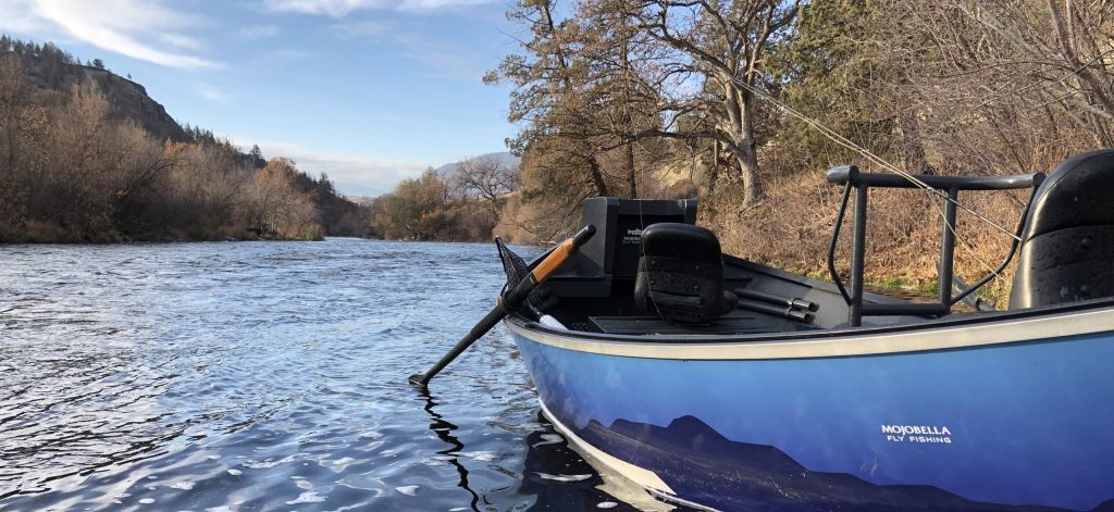 the klamath river cradles the MoJoBella Fly Fishing® drift boat with boundless optimism at the start of the fishing day