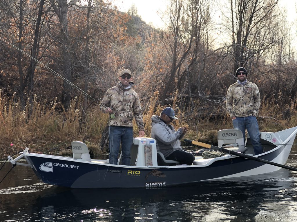 30 year guide Joe Vasquez on the Klamath River with happy guests from MoJoBella Fly Fishing®