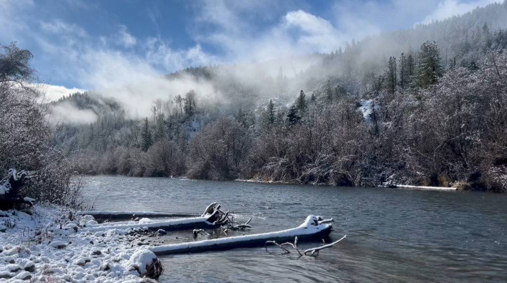 trinity river with snow on it